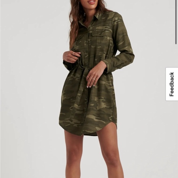 Lucky Brand Olive Long Sleeve Dress - Picture 1 of 6